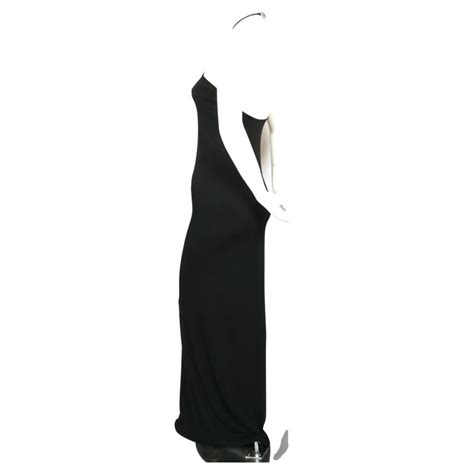 gucci black jersey bamboo belted clasp halter dress|net a porter Gucci dresses.